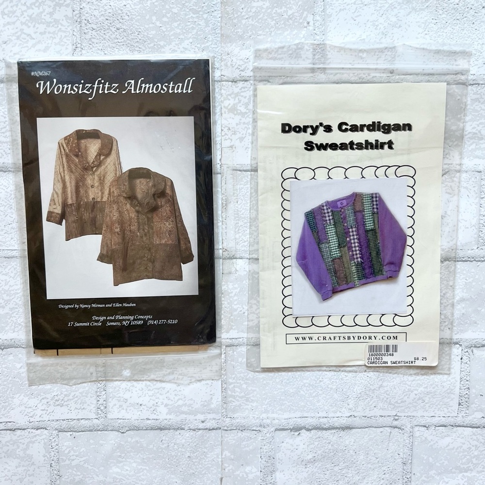 Sewing Patterns: Wonsizfitz Almostall Jacket and Dory’s Cardigan Sweatshirt VTG